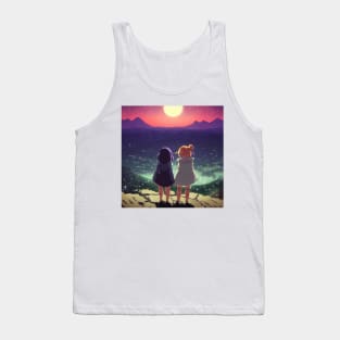 Two Girls Under the Starry Sky Tank Top